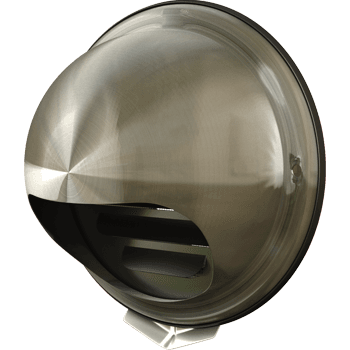 grila ventilatie o125 cu protectie ploaie si plasa antiinsecte, metal, gri